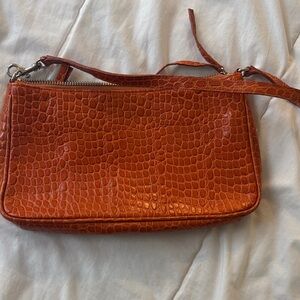 Banana Republic Orange Croc-Embossed Bag